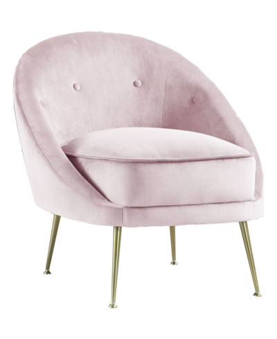Best Master Furniture Olivia Velour With Legs Accent Chair In Pink