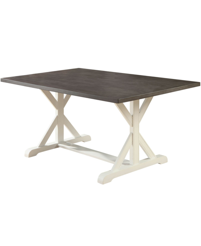 Furniture Of America Jambo Solid Wood Dining Table In Dark Gray