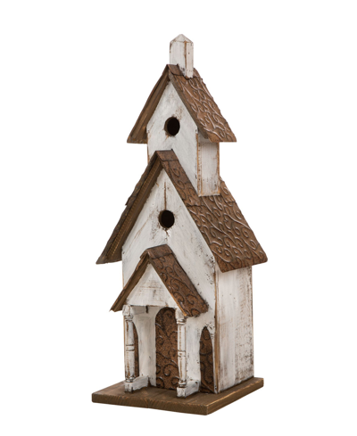 Glitzhome Extra-large Rustic Wood Birdhouse In White