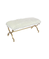 Rosemary Lane Faux Fur And Metal Contemporary Bench