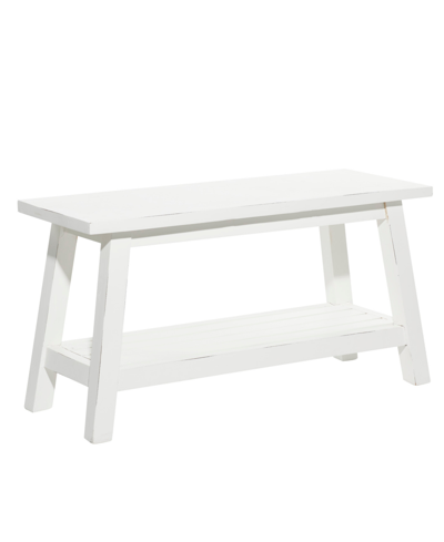 Rosemary Lane Wood Farmhouse Bench In White