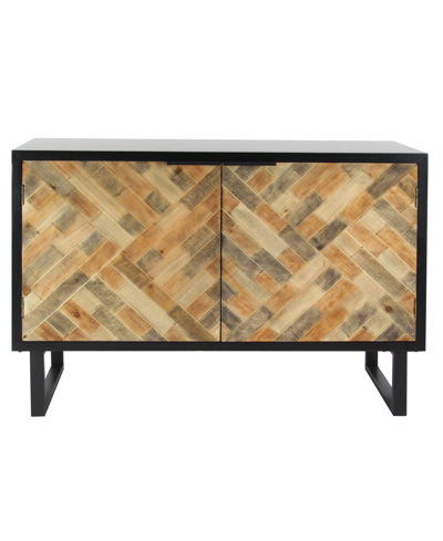 Rosemary Lane Fir Wood, Wood Contemporary Cabinet In Black