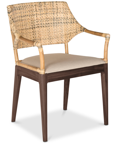 Safavieh Landore Arm Chair In Natural And Espresso