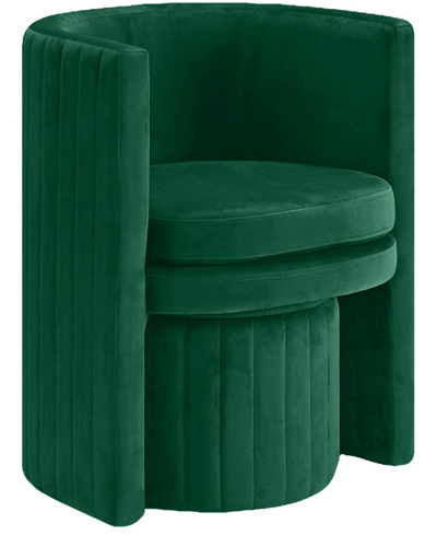 Best Master Furniture Seager Round Arm Chair With Ottoman In Green