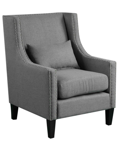 Best Master Furniture Glenn With Nailhead Trim Arm Chair In Dark Gray