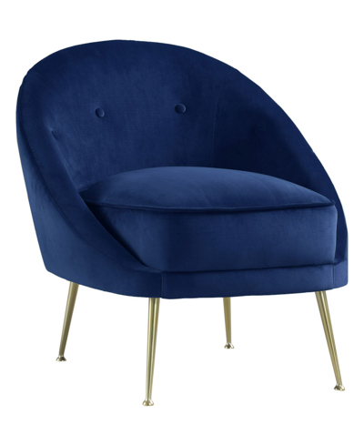 Best Master Furniture Olivia Velour With Legs Accent Chair In Blue