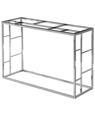 Best Master Furniture Clear Console Table In Silver-tone