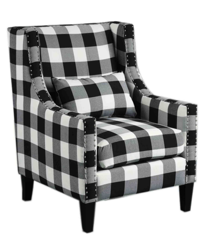 Best Master Furniture Glenn With Nailhead Trim Arm Chair, Checkered Pattern In Multi