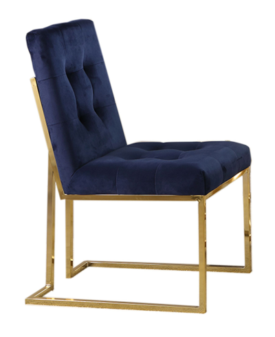 Best Master Furniture Velvet Dining Chairs, Set Of 2 In Blue