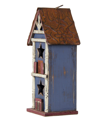 GLITZHOME SOLID WOOD AND METAL BIRDHOUSE