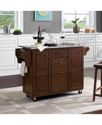 Crosley Eleanor Stainless Steel Top Kitchen Island In Mahogany