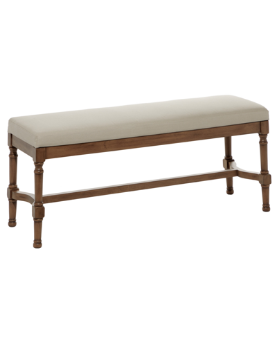 Rosemary Lane Wood And Linen Traditional Bench In Brown