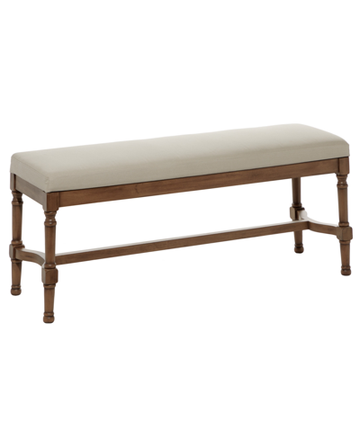 Rosemary Lane Wood And Linen Traditional Bench In Gray