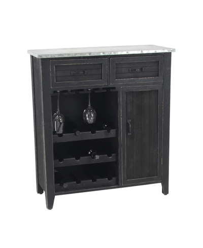 Rosemary Lane Farmhouse Wood Wine Storage In Black