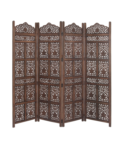 Rosemary Lane Mango Wood Traditional Room Divider Screen In Brown