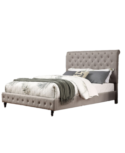 Best Master Furniture Ashley Modern Tufted With Nailhead Trim Bed, Queen In Gray
