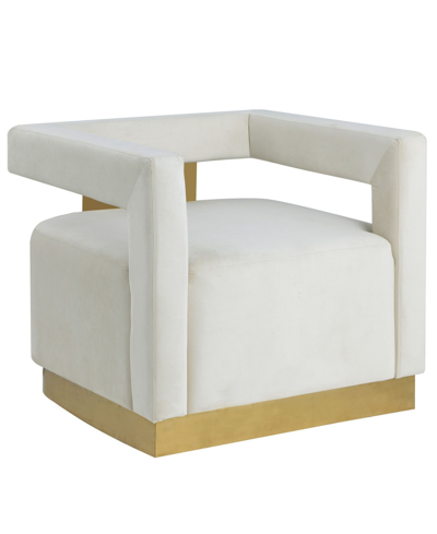 Best Master Furniture Connor Upholstered Accent Chair In White