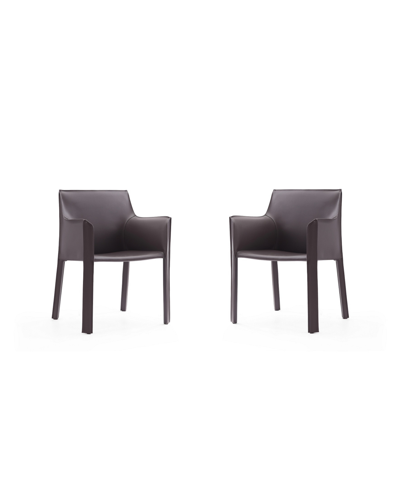 Manhattan Comfort Set Of 2 Vogue Dining Chairs In Gray