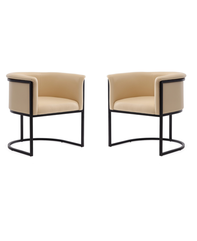 Manhattan Comfort Bali Dining Chair, Set Of 2 In Tan/beige