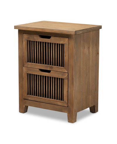 Furniture Clement Traditional Nightstand - 2 Drawer In Brown