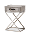 Baxton Studio William Modern French Industrial Metal 1-drawer Nightstand