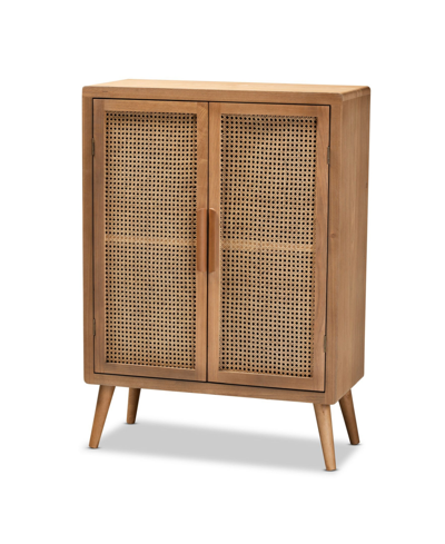Furniture Alina Mid-century Modern Finished 2 Door Accent Storage Cabinet In Oak