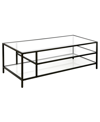 HUDSON & CANAL WINTHROP COFFEE TABLE WITH SHELVES, 46" X 20"