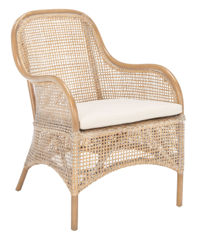 Safavieh Charlie Rattan Accent Chair With Cushion In Grey