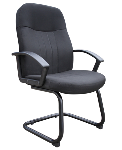 Boss Office Products Mid Back Fabric Guest Chair In Black