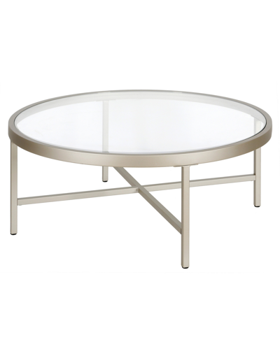 Hudson & Canal Xivil 36" Round Coffee Table In Satin Nickel