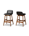 Baxton Studio Darrin Mid-century Modern Wood Counter Stool Set, 2 Piece