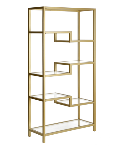 Hudson & Canal Johann 34" Wide Bookcase In Brass