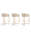 Manhattan Comfort Set Of 3 Louvre Counter Stools