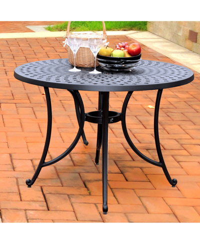 Crosley Sedona 42" Cast Aluminum Dining Table In Black