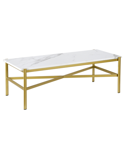 Hudson & Canal Braxton Coffee Table, 46" X 20" In Gold-tone