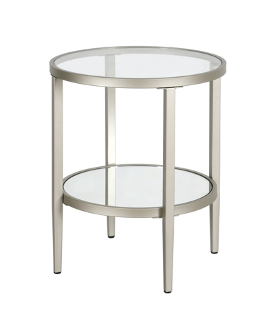 Hudson & Canal Hera Round Side Table In Silver-tone