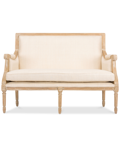 Furniture Ashtin Linen Traditional French Loveseat In Light Beige
