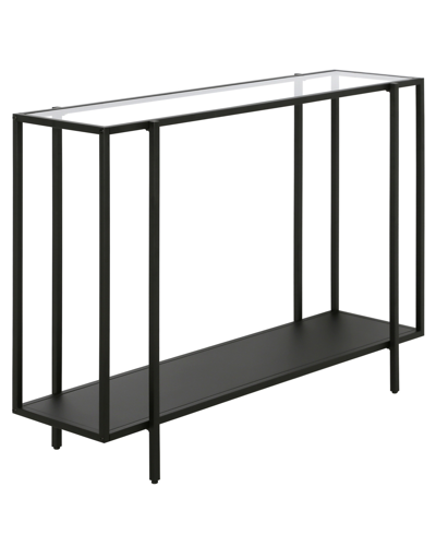 Hudson & Canal Vireo Console Table With Shelf, 42" X 12" In Blackened Bronze
