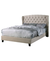 BEST MASTER FURNITURE FRANCES UPHOLSTERED LINEN BLEND PLATFORM BED, QUEEN