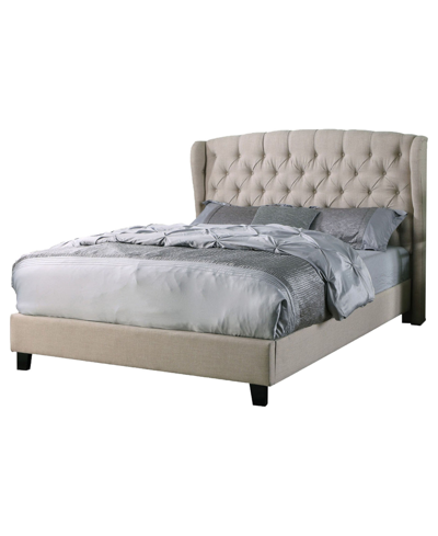 Best Master Furniture Frances Upholstered Linen Blend Platform Bed, Queen In Beige