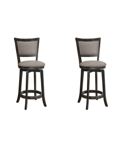 Best Master Furniture Maria Weathered Bar 24" Bar Stools, Set Of 2 In Gray