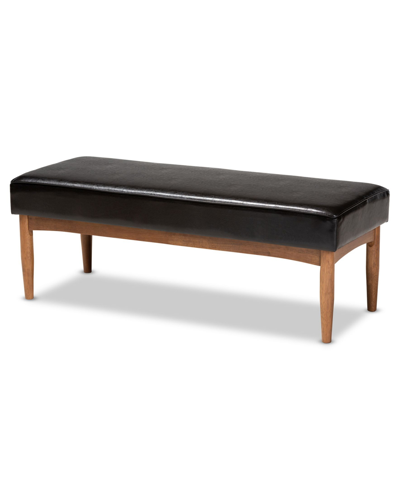 Baxton Studio Arvid Mid-century Modern Dining Bench In Black