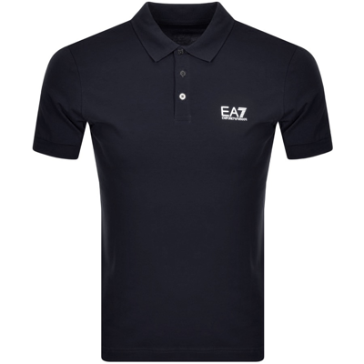 Ea7 Tennis Pro Two-tone Polo Shirt In Ventus7 Technical Fabric In Navy