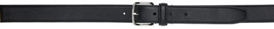 The Row Classic Calf Leather Belt In Black Paladium