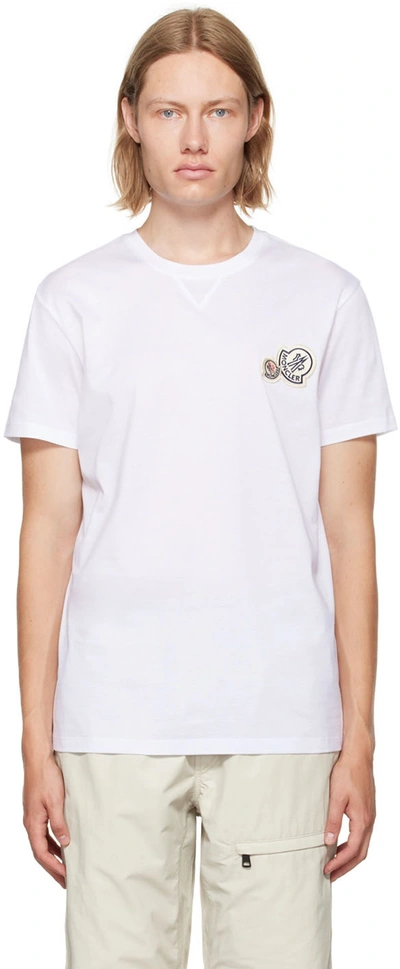 Moncler White Logo T-shirt In 001 White