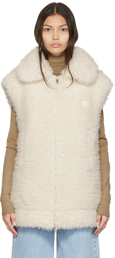 Moncler White Archard Reversible Down Vest In White,beige