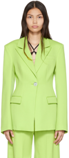 Attico Green Single-breasted Blazer In 040 Pistache