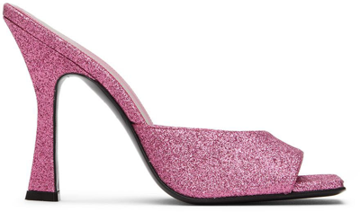 Attico Pink Anais Heeled Sandals In Hot Pink