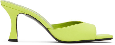 Attico Green Anais Heeled Sandals In Lime