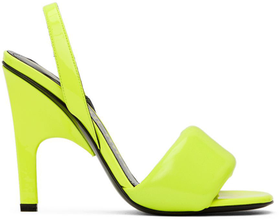 Attico Yellow Rem Heeled Sandals In 153 Fluo Yellow